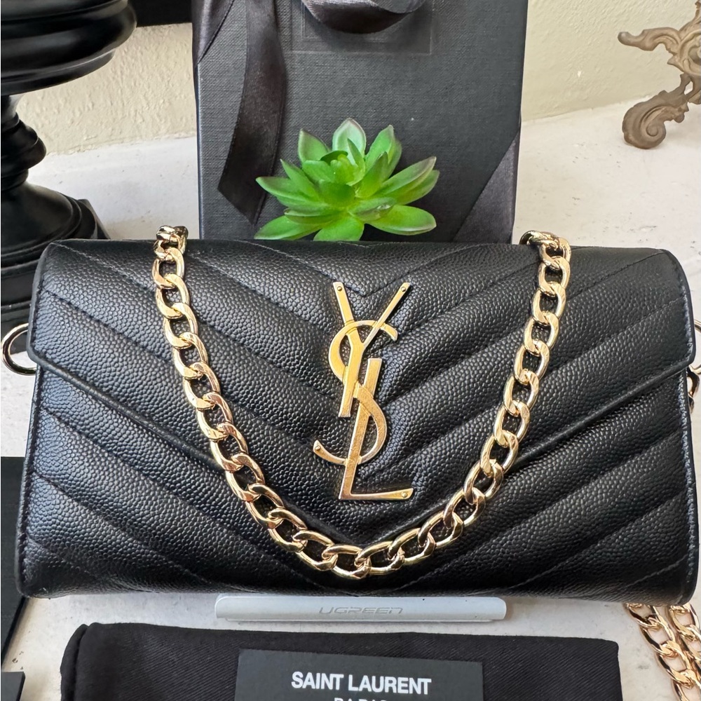 SOLD - 💎Authentic Saint Laurent YSL Cassandre Matelasse Long Flap Wallet